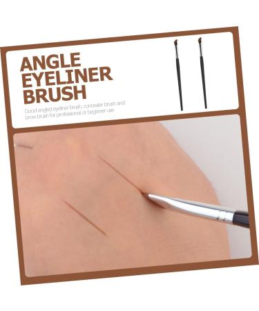 Outanaya 2pcs Eyebrow Brush Thin Eyeliner Brush Cosmetic Blending Brush Angled Eyeliner Brush Wood - Buy Online on GoSupps.com
