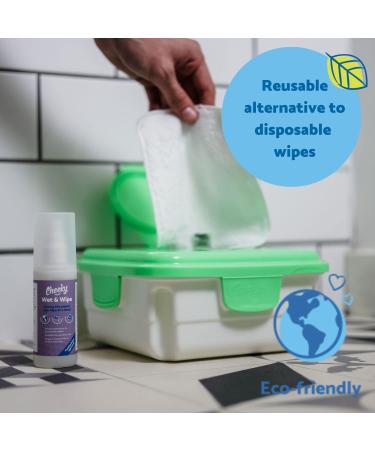 Cheeky Wipes Reusable Baby Wipe Kit - 25 Washable Bamboo Terry Cloth Wipes with Fresh and Mucky Soaking Boxes & Essential Oil Solutions - Bamboo (White) - Buy Online on GoSupps.com