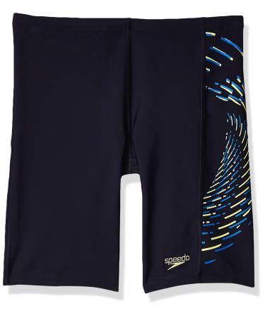 SPEEDO PLMT PRNT JAM JM NAVY/GREEN 9-10 years Navy/Green