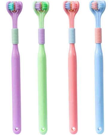 4pcs 3-Sided Toothbrush Set | Complete Dental Care & Tongue Cleaning | International Shipping - Buy Online on GoSupps.com