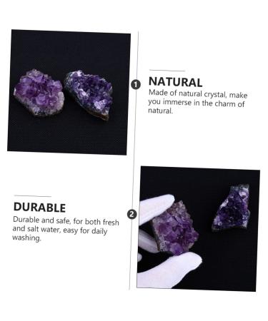 LIFKOME 2pcs Amethyst Cluster Rock Chip Rough Crystal Specimen Geode Natural Crystal Decoration Energy Druze - Buy Online on GoSupps.com