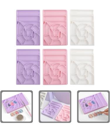 POPETPOP POPETPOP 6 Pieces Hybrid Gel Mixing Tray Nail Art Make Up Artist Paint Palette Watercolor Palette Rectangle Gel White Plastic Samples Nail - Buy Online on GoSupps.com