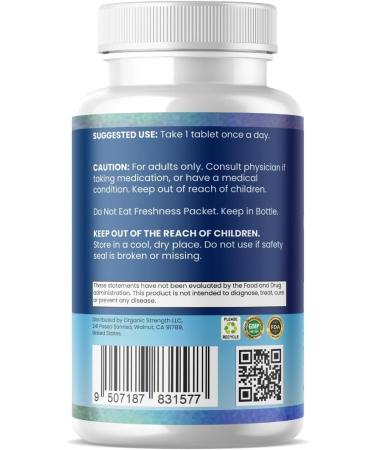 Organic Strength Daily Men's Multivitamins - Multivitamin for Men & Multimineral Supplement for Enhanced Energy Men's Vitamins Effortless Multi Vitamin 60 Tablets. - Buy Online on GoSupps.com
