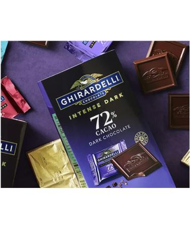 Intense Dark Chocolate Squares 72% Cacao - Individually Wrapped, 4.1 oz | Premium Gourmet Treats - Buy Online on GoSupps.com