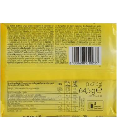 Sch r Twin Bar Set of 3 gluten-free waffles with milk chocolate coating (3 x 21.5 g) 64.5 g - Buy Online on GoSupps.com