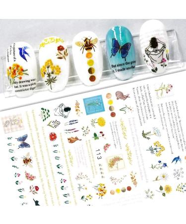 Nail Stickers 3D Nail Stickers Flowers Self-Adhesive Summer Nail Art Stickers Nail Decals for DIY Nail Art Decoration (7 Sheets) - Buy Online on GoSupps.com