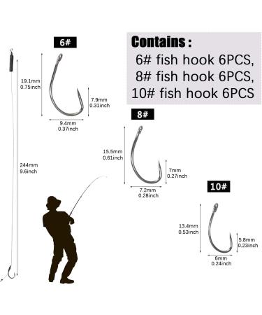 Shop GZLCEU 18-Piece Stainless Steel Fishing Hooks - Handmade Carp Accessories with Braided Cord - Buy Online on GoSupps.com