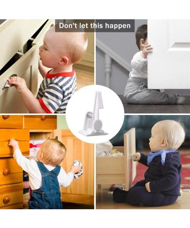 Saconell Child Locking Cabinet Set - 12 Pieces | Invisible Child Safety Locks for Cabinets Drawers and Closets | Strong Adhesive | White & Black - Buy Online on GoSupps.com