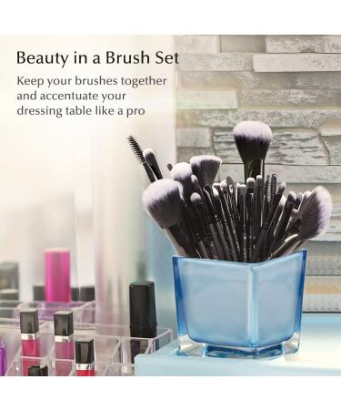 32 Pcs Premium Synthetic Makeup Brushes Set with Case - Professional Essential Cosmetics for Face, Eyes, Lips - Black - Buy Online on GoSupps.com