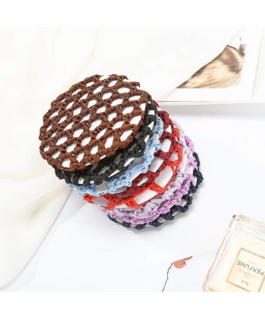 Handmade Knit Mesh Hair Bun Cover Snood Set - 12 Pieces, Assorted Colors - Buy Online on GoSupps.com