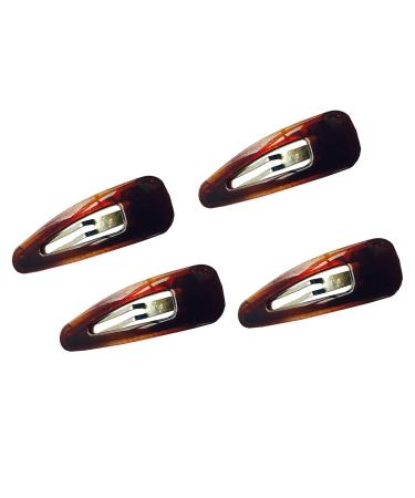 Parcelona French Mini Set of 4 Small Celluloid Acetate Snap Hair Clips No Slip Fashion Durable Styling Women Hair Accessories Girls Snap Hair Barrette  Made in France (Tortoise Shell Brown) - Buy Online on GoSupps.com