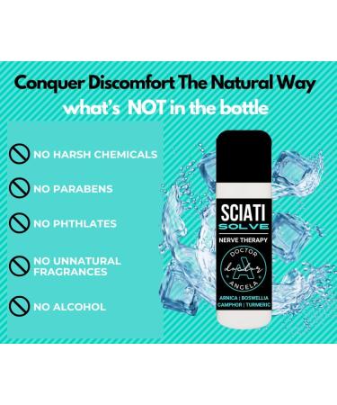 Dr. A's Sciati-Solve Sciatica Relief Roll-On All-Natural Organic Formula with Arnica Turmeric Frankincense Wintergreen Fast-Acting Cooling Essential Oils for Nerve Leg & Lower Back 3oz - Buy Online on GoSupps.com