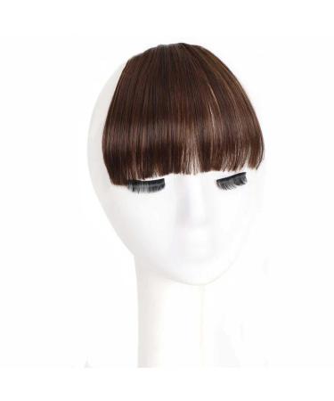 Bangs Clip in Bangs-Fake Bangs Hair Clip Dark Brown Clip on Bangs Real Human Hair Air Curtain Bangs for Women Clips Bangs Hair Extensions Fringe Curved Bangs for Women Curved Bangs for Daily Wear ( T1B/33/27
