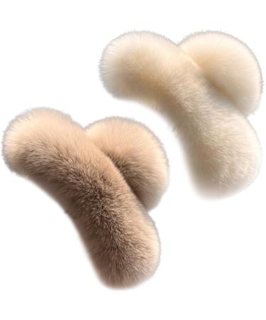 Fluffy Hair Clips 5.1 Inch Large Strong Hold Fuzzy Claw Clip for Thick Hair Nonslip Winter Half Bun Hairpins Hair Jaw Clips Beige Fluffy Hair Clip - Buy Online on GoSupps.com