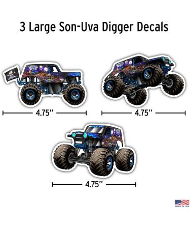 Monster Jam Son-Uva Digger Decal Pack - Set of 9 Monster Truck Vinyl Stickers - Buy Online on GoSupps.com