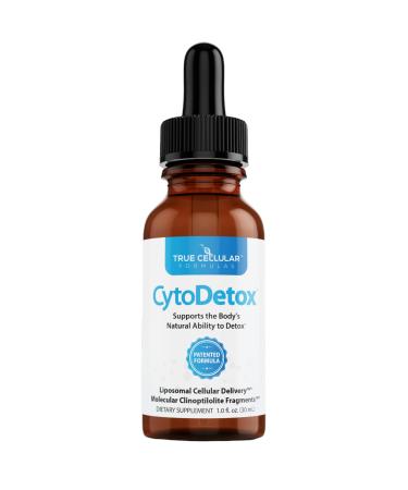 True Cellular Formulas CytoDetox Liposomal Zeolite Clinoptilolite with Fulvates - Supports Cellular Detox & Natural Toxin Removal - Gentle Detoxifier and Binder - 1 oz Bottle