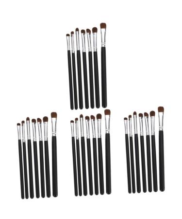 FOMIYES 28 Pcs Eye Makeup Eyeshadow Wood Portable Eyeliner Brush Eye Shadow Brush