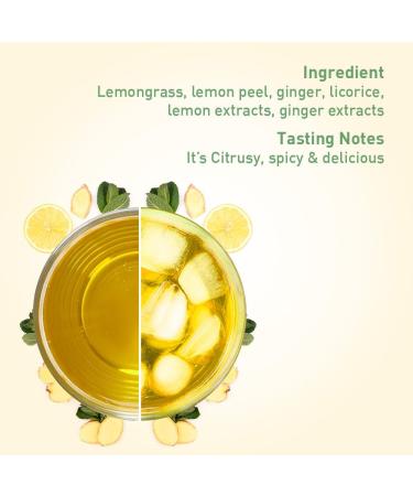 HANDPICK Lemon Ginger Tea Bags (100 Count) - 100% Pure Ingredients for Hot or Cold Brew - Lemongrass Licorice Lemon Ginger Blend - Round Herbal Tea Bags - Buy Online on GoSupps.com