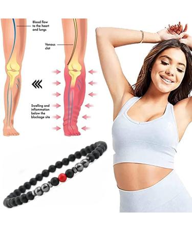 Magnetic Foot Chain - 8.3 Inner Size 6mm Black Frosted & Red Stone 2 Pack - Remove Static Electricity & Improve Sleep - Buy Online on GoSupps.com