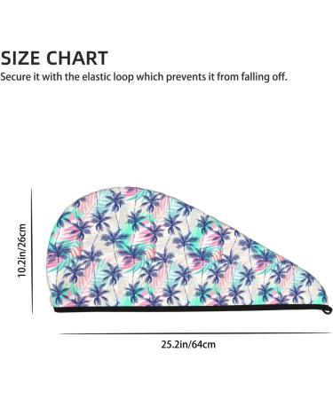 Hair Towel Wrap | Quick-Dry Hair Turban with Button - Palm Leaves Design - Buy Online on GoSupps.com