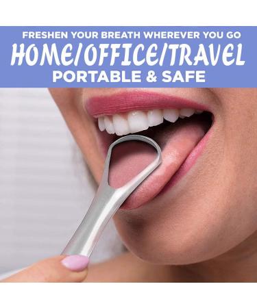 Kids & Adults Tongue Scraper - Stainless Steel Cleanser Tongs | Beauty Tools & Accessories - Buy Online on GoSupps.com