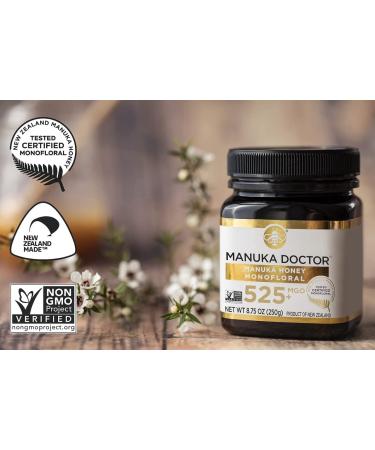 Manuka Doctor Monofloral MGO 525+ Manuka Honey 8.75 oz (250g) - Pure & Natural - Buy Online on GoSupps.com