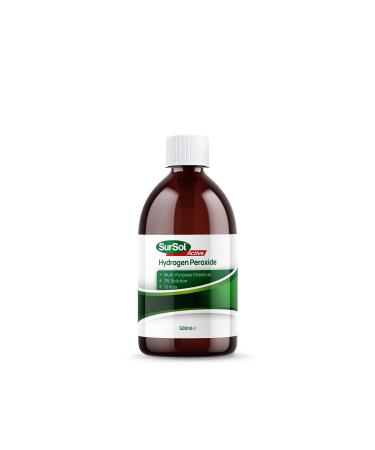 SurSol Hydrogen Peroxide 3% - 500ml 10 Vols Clear 500 ml (Pack of 1)