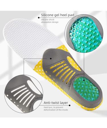 YURRUON Sports Gel Insoles for Flat Feet - Arch Support & Shock Absorption Pads for Men & Women (Size 8-12 - Buy Online on GoSupps.com