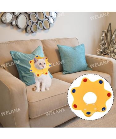 Adjustable Cat Recovery Collar 2 PCS Crown Shape Post Surgical Soft Pet Protection Collar for Kitten Cats Puppy (Pink & Yellow) Rose Yellow M - Buy Online on GoSupps.com
