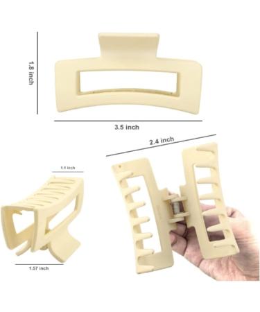 Set of Hair Claw Clips in Brown, Beige, Cream, and Black for Women, Girls, Unisex - Medium Size Rectangle Box Hair Clip - Buy Online on GoSupps.com