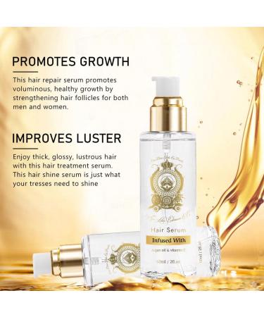 Argan Oil Hair Serum - Anti Frizz Organic Hair Oil for Thicker & Longer Hair - Hydrating Vitamin E Serum for Dry Damaged Hair - Buy Online on GoSupps.com