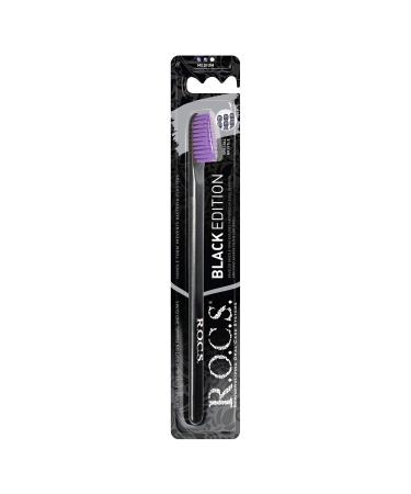 ROCS Adult Toothbrushes - Medium Black Edition | Premium Oral Care | International Shipping Available - Buy Online on GoSupps.com