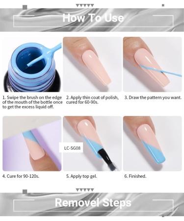 Mirror Effect Gel Nail Polish color for girls Metalic Liner gel polish for women girls gift with thin brush nail polish water proof (2pcs(Gold Silver)) - Buy Online on GoSupps.com