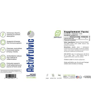 ActivFulvic - 32-Day Fulvic Acid Liquid Supplement for Digestive Health and Nutrient Absorption - Buy Online on GoSupps.com