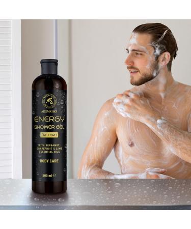 Shower Gel Energy 500ml - Shower Gel for Men - Gel with Bergamot Essential Oil - Grapefruit Essential Oil - Lime Essential Oil - Skin Care - Cleansing and Care - Fresh Fragrance - Body Wash for Him - Buy Online on GoSupps.com
