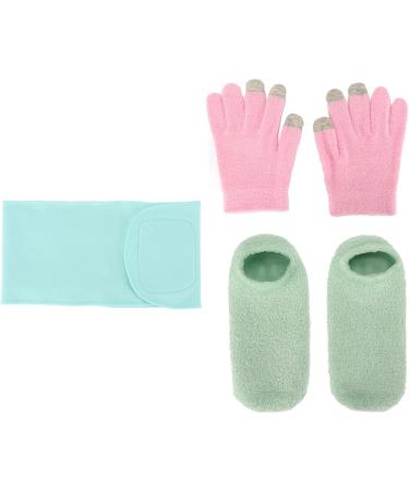 Qukaim Moisturizing Gel Socks Set Touch Screen Spa Moisturizing Gloves Socks Set Reusable Repair Treatment Exfoliating SPA Neck Wrap Mask - Buy Online on GoSupps.com