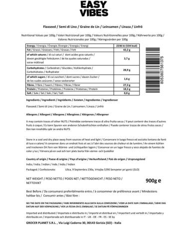 Easy Vibes - Brown Flax Seeds (900 g) - Buy Online on GoSupps.com