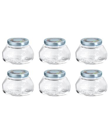 Leifheit 36003 TO 66 Set of 6 clear glass jelly jars with screw-on lids 250 ml Height 7.5 cm