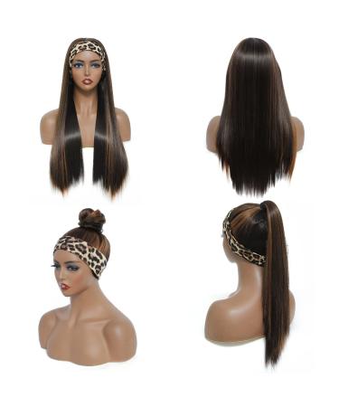 24 Nice One Straight Headband Wig for Women - Black/Brown Highlights - Heat Resistant Synthetic Half Wig - Buy Online on GoSupps.com