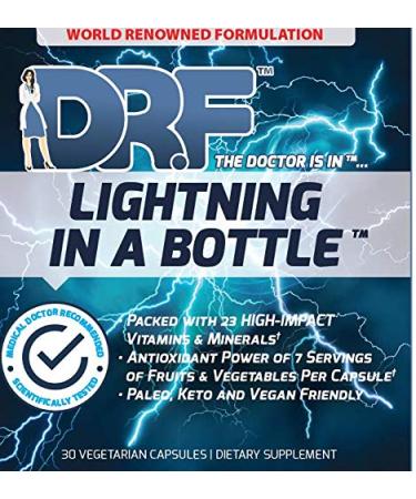 Lightning in a Bottle by Dr. Farrah World Renown Medical Doctor | 23 High Impact Vitamins & Minerals | Antioxidant Power of 7 Servings of Fruit & Vegetables | Paleo Keto & Vegan Friendly