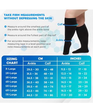 FITTOO Plus Size Compression Socks - 20-30mmHg Graduated Support for Men & Women | Shin Splint Varicose Vein & Calf Pain Relief | Closed Toe Graphite 7X-Large - Buy Online on GoSupps.com