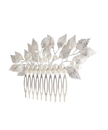 Didiseaon Hair Accessories Wide Teeth Combs Bridal Hair Comb Floral Hair Comb Girls Hair Clips Simple Side Comb Wire Hair Combs Hairdressing Side Comb Delicate Bride Zinc Alloy
