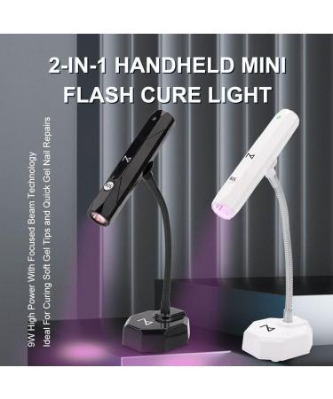 M-CuraLite 2-in-1 Nail Lamp Handheld & Desktop UV/LED Flash Cure with Focus Beam for Gel X & Acrylic Portable Adjustable Ideal for Soft Gel Tips & Nail Repair (White - Buy Online on GoSupps.com