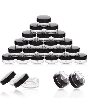 3 Gram Cosmetic Sample Jars with Lids 50pcs Empty Tiny Makeup Containers Plastic BPA Free Black 50 Count