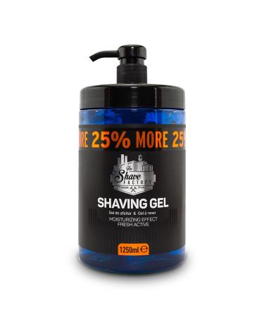 The Shave Factory Shaving Gel with 25% More Free - Moisturizing Effect Fresh Active Product for Professional Barbers/Hairdressers and Traditional Shaving Enthusiasts. Blue