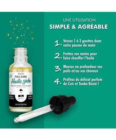 Tonka Organic Beard Oil 2-in-1 Black Edition for Men Monsieur BARBIER | 100% Natural and French | Moisturizes and Promotes Growth | Based on Castor Sandalwood and Poppy | 30ml - Buy Online on GoSupps.com