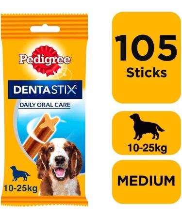 Pedigree DentaStix Daily Dental Chews Medium Dog 10-25kg 105 Sticks - Buy Online on GoSupps.com