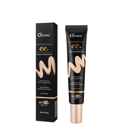 2 Pack Color Correcting Cream with SPF 50, Tinted Face Moisturizer for Daily Wear, Long Lasting Matte Makeup for All Skin Types, Even Skin Tone