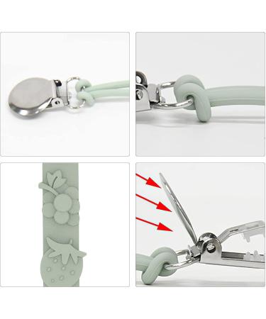 Anximt Baby Pacifier Clip - Silicone Toy Strap & Clip for Car Seats High Chairs Shopping Carts - Gray Multi-Functional Pacifier Chain - Buy Online on GoSupps.com