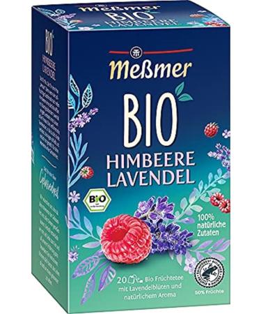 Messmer organic raspberry lavender |With lavender flowers |100% natural ingredients |20 tea bags |Vegan |Gluten -free |Lactose -free 20 tea bag organic raspberry lavender - Buy Online on GoSupps.com
